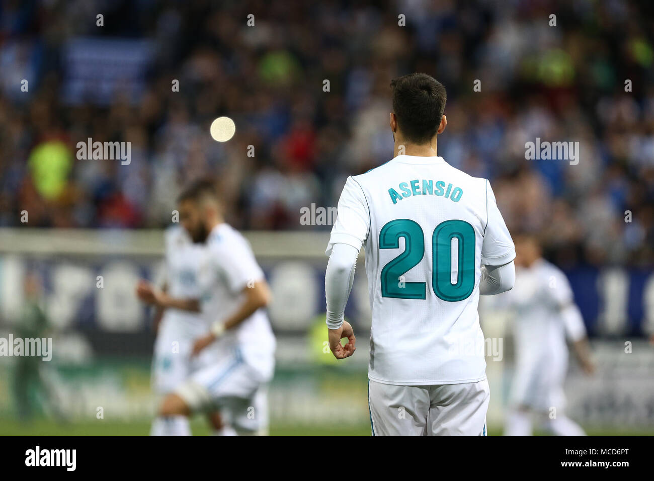 marco asensio real madrid in action during the la liga match between malaga cf