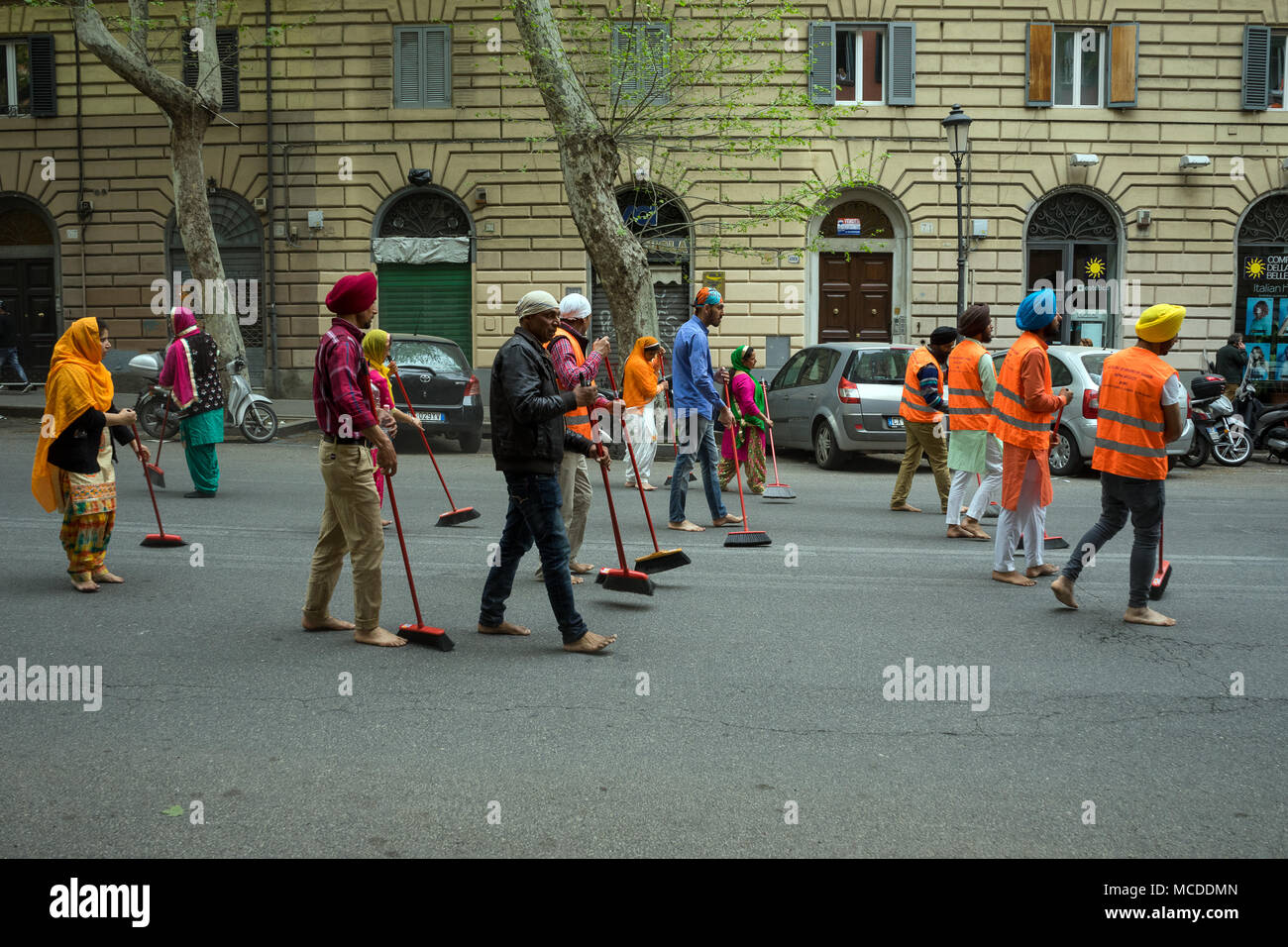 Rome, Italy, 04/15/2018: Annual celebration of Nagar Kirtan in Rome, Italy Stock Photo