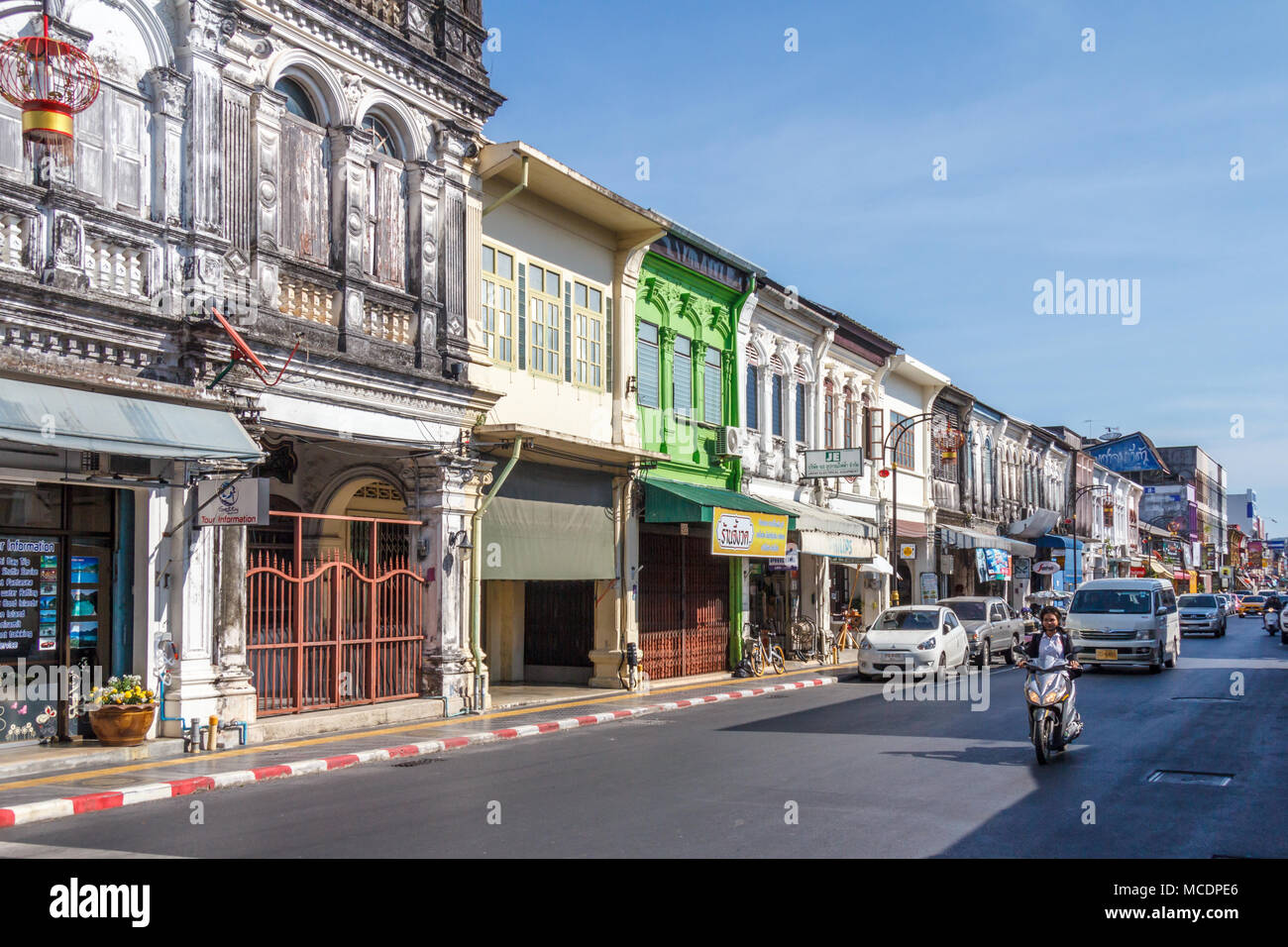 Sino Portuguese architecture, Yaowarat Road, Old Phuket Town, Thailand Stock Photo