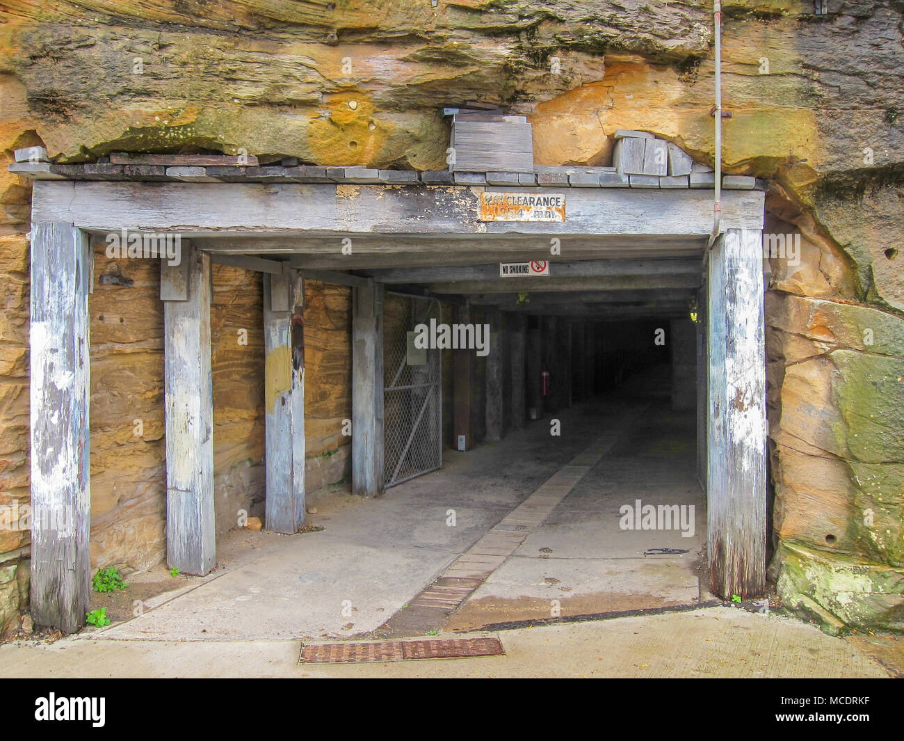 Tunnel entrance, Cockatoo Island a UNESCO World Heritage Site located at the junction of the Parramatta and Lane Cove rivers, Sydney, Stock Photo
