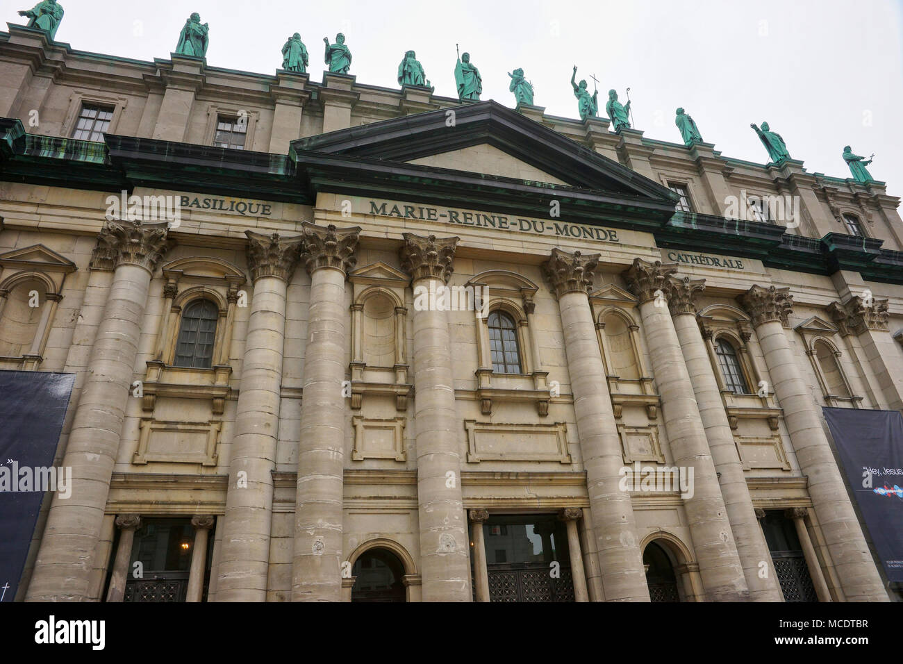 Montreal,Canada,15 April,2018.Exterior facade of  the Mary, Queen of the world catherdral.Credit:Mario Beauregard/Alamy Live News Stock Photo