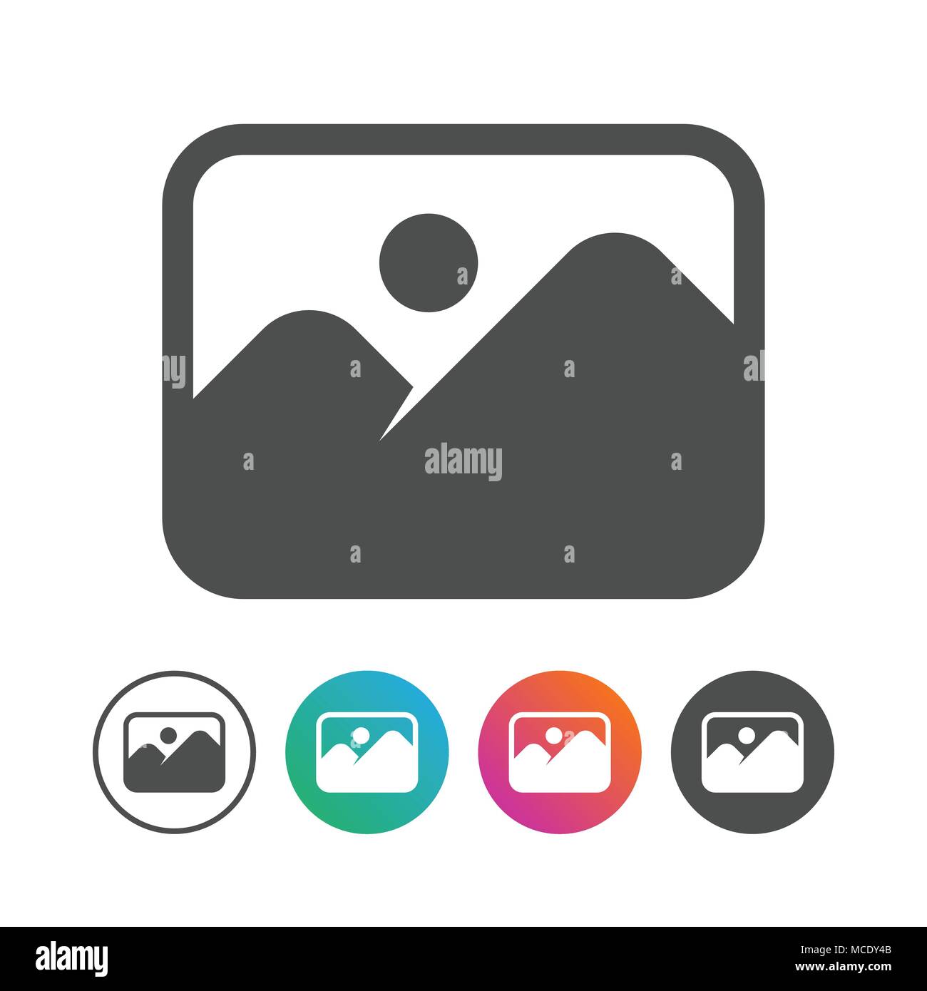 Simple Landscape Icon Vector Symbol Graphic Logo Design Set Stock Vector