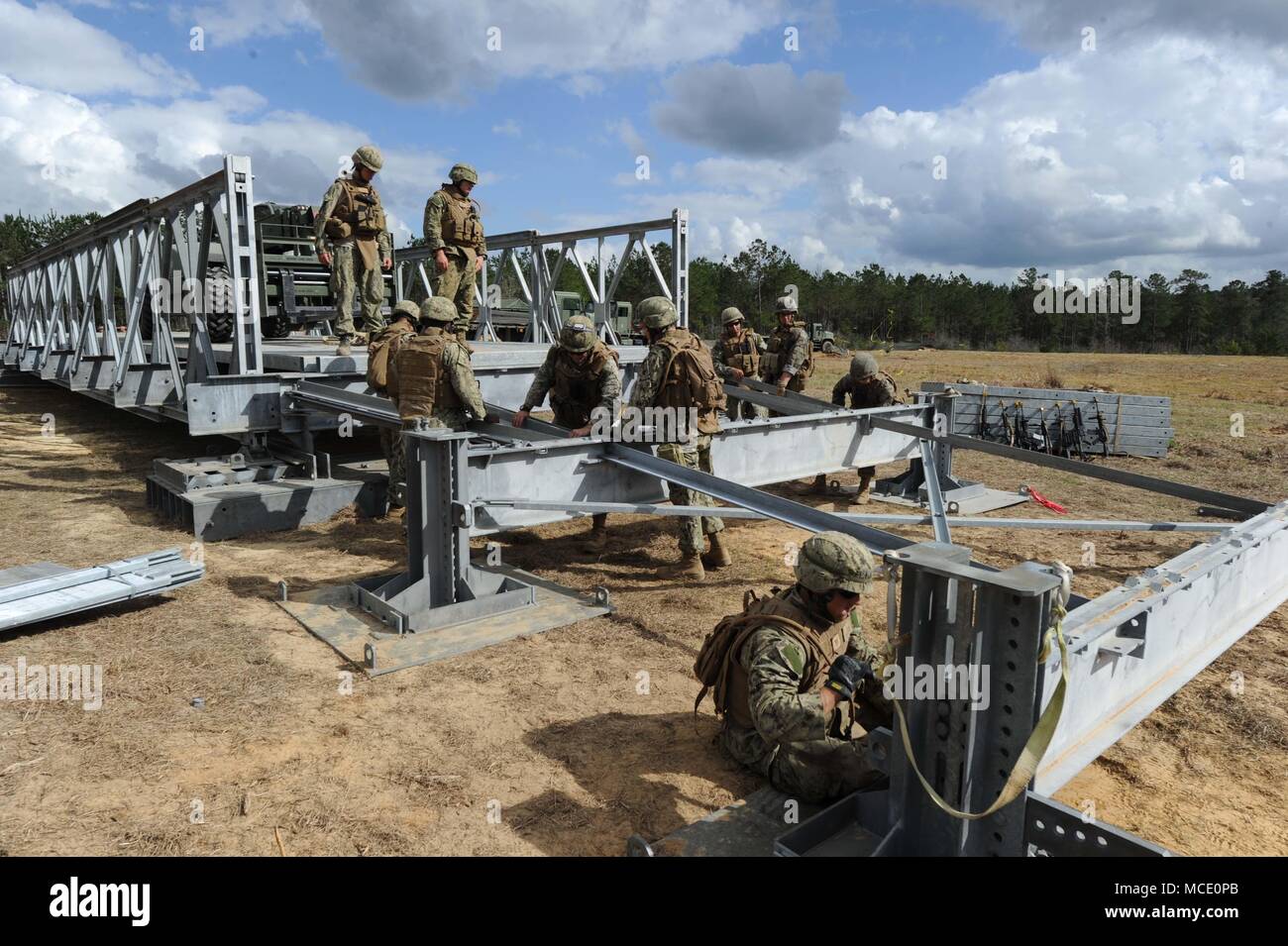CAMP SHELBY, Mississippi (February 21, 2018) Seabees assigned to Naval