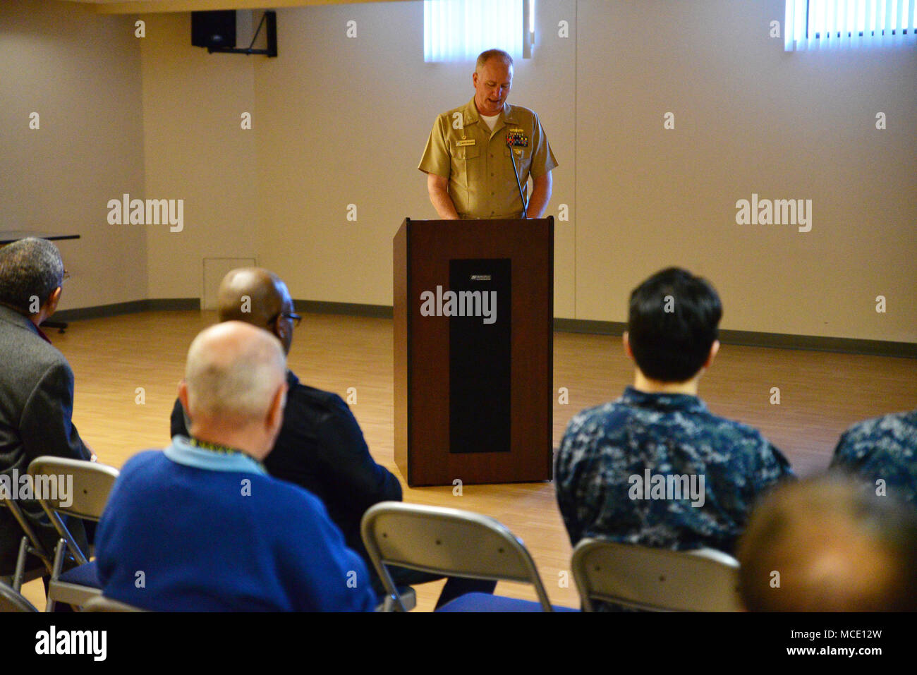 180228NBN978001 GREAT LAKES, Il (Feb. 28, 2018) Capt. Mark Meskimen, commanding officer at