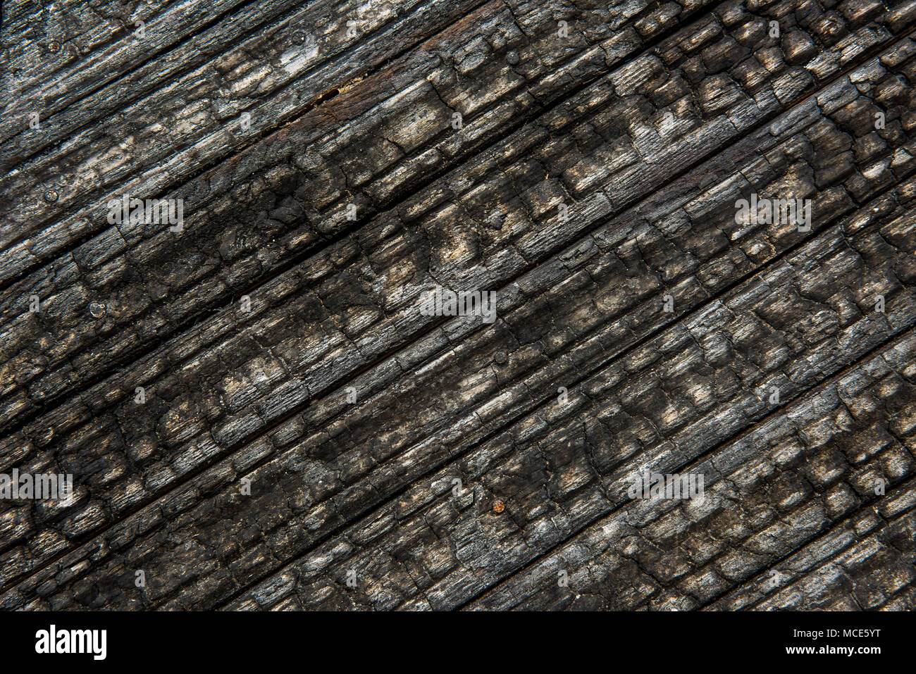 Burnt wood background texture old board Stock Photo