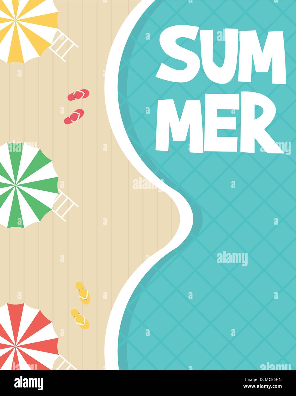 Summer holiday on the beach vector illustration Stock Vector Image ...