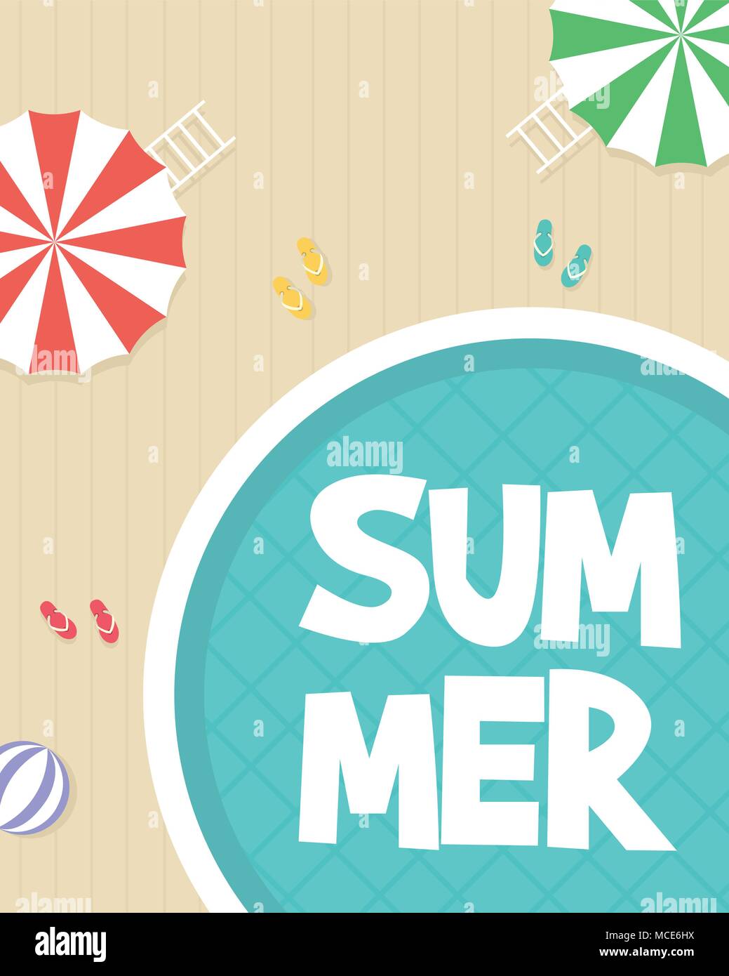 Summer holiday on the beach vector illustration Stock Vector Image ...