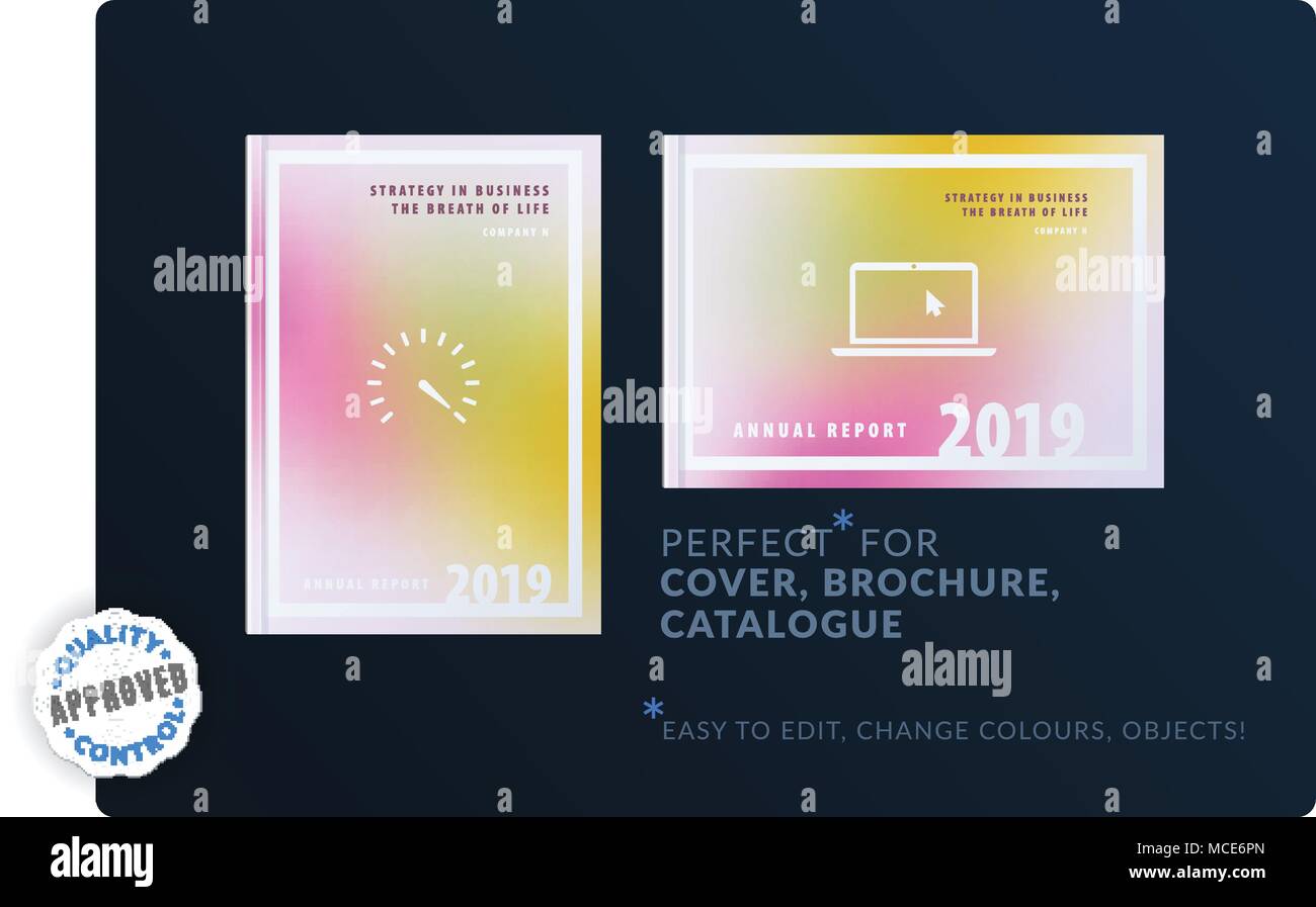 Template. Creative abstract design of brochure set, horizontal cover ...