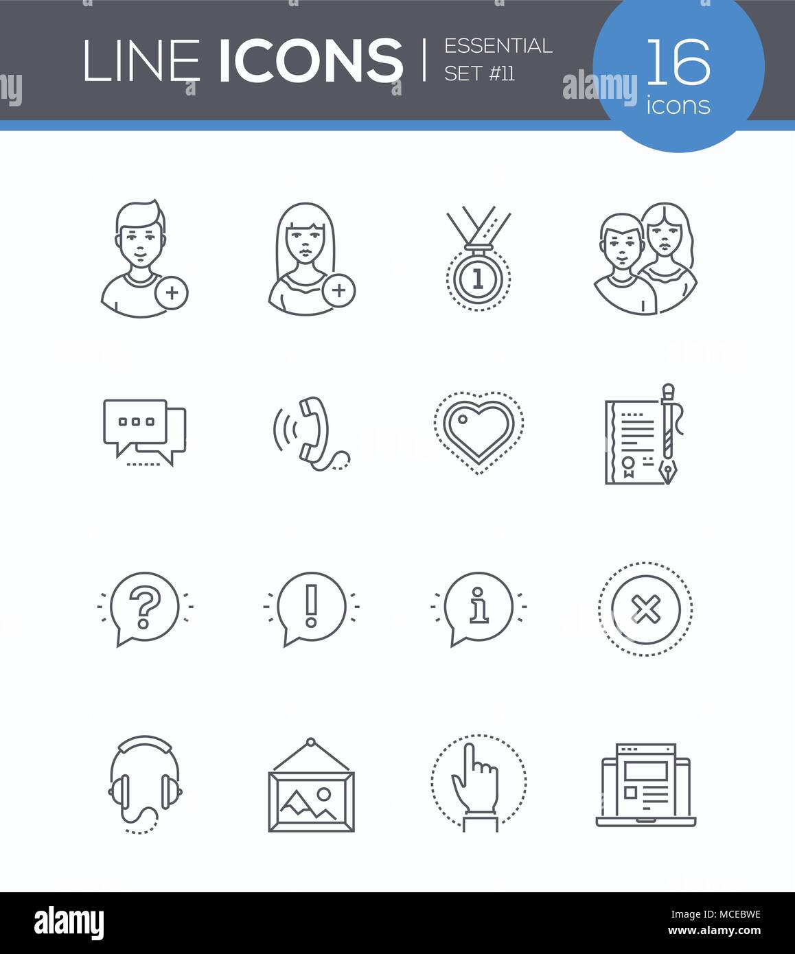 Social media - modern line design style icons set Stock Vector Image ...