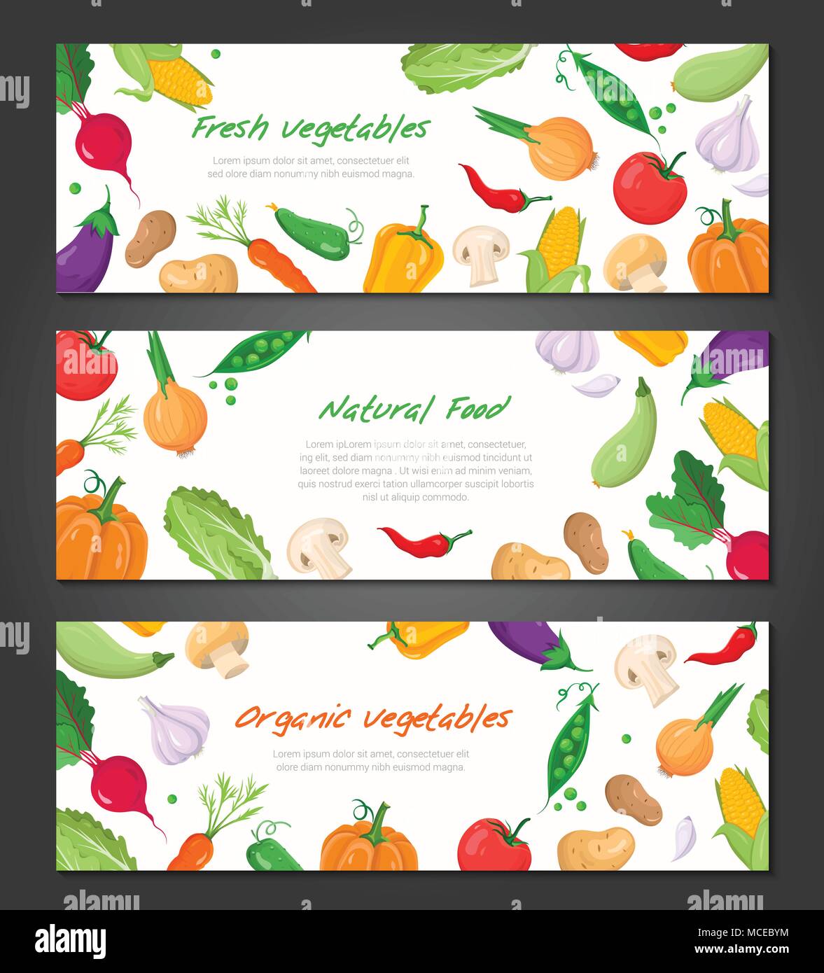 Natural food - set of modern colorful vector illustrations Stock Vector ...