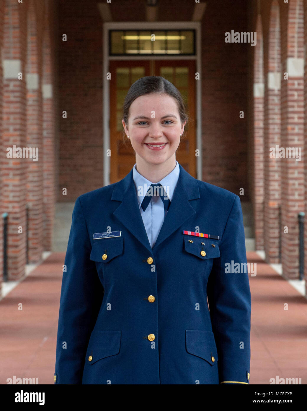 NEW LONDON, CONN. – Cadet First Class Erin Wright, a student at the U.S. Coast Guard Academy, has been awarded a 2018-2019 Fulbright scholarship to pursue a Master of Philosophy degree in Energy Engineering at Newcastle University, Newcastle, U.K.     The Fulbright U.S. Student Program offers research, study and teaching opportunities in over 140 countries to graduate students.  The program aims to increase mutual understanding between the people of the United States and the people of other countries.     U.S. Coast Guard photos by Petty Officer 2nd Class Lauren Laughlin Stock Photo