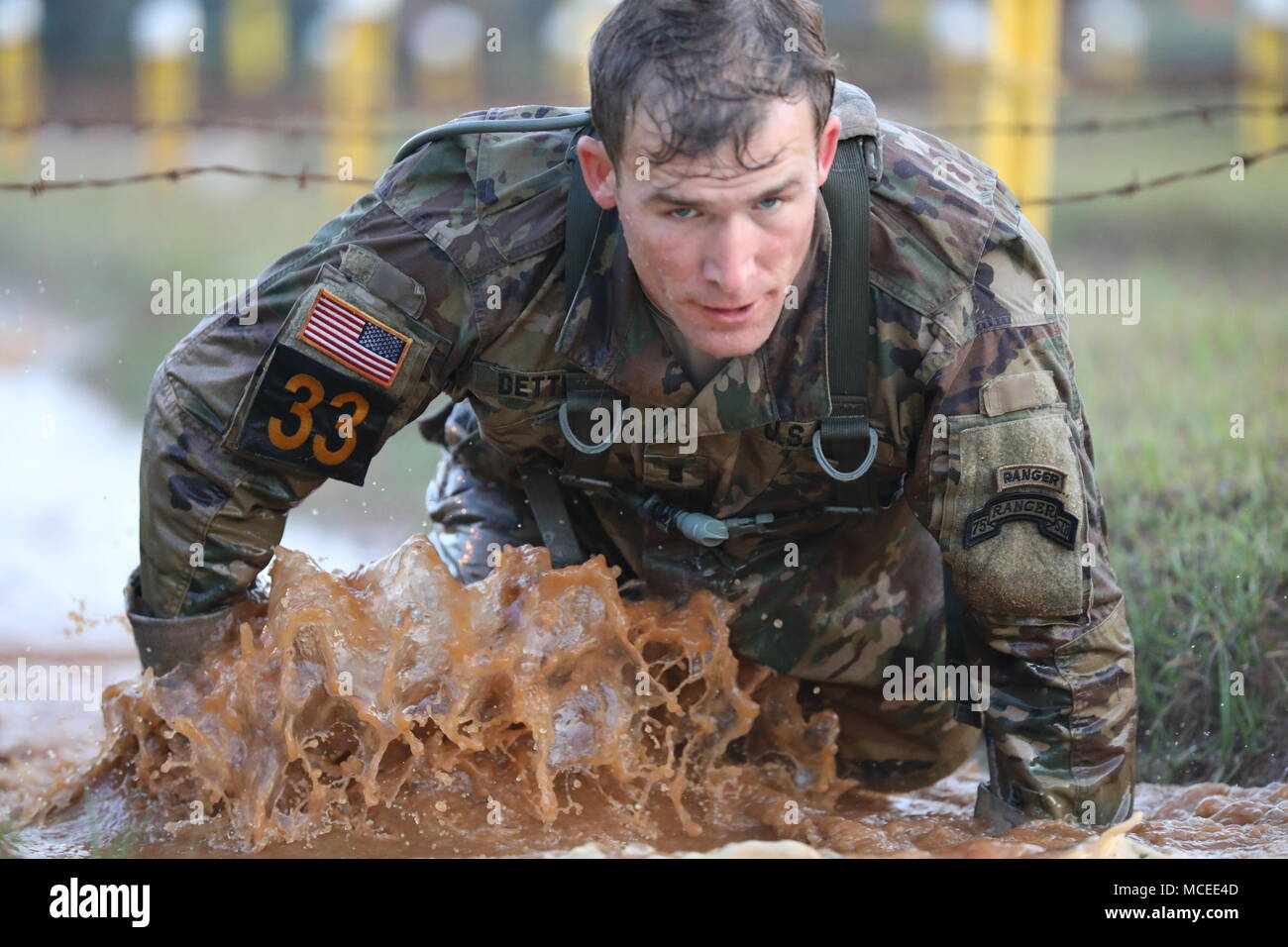 U.S. Army Ranger 1st Lt. Jeremy Dettmer, assigned to the 75th Ranger ...