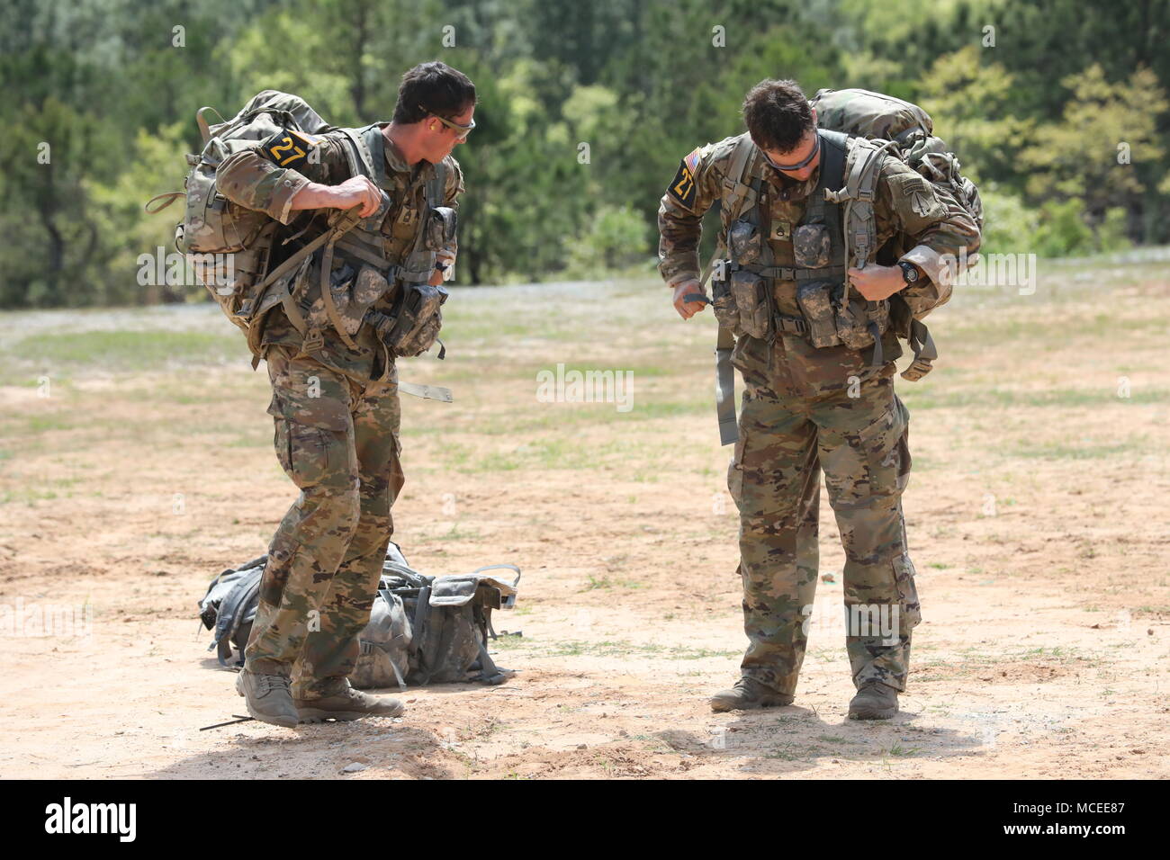 U.S. Army Rangers Master Sgt. John Dyer and Staff Sgt. Nathan Mulherin ...