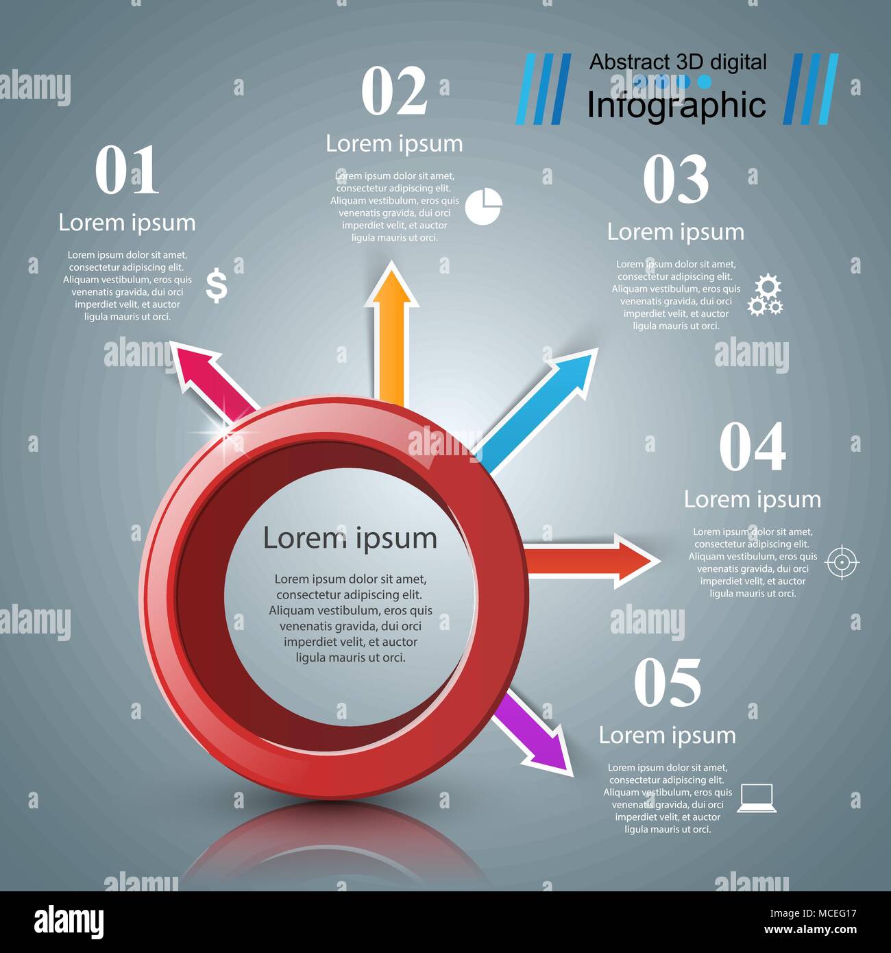 Abstract 3D digital illustration Infographic Stock Vector Image & Art ...