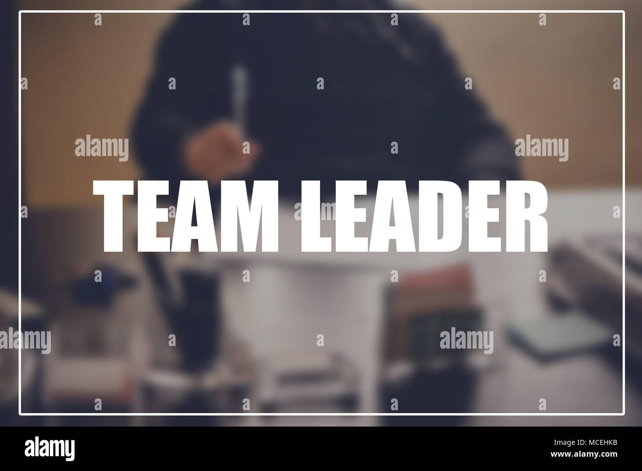 Team leader word with business blurring background Stock Photo Alamy