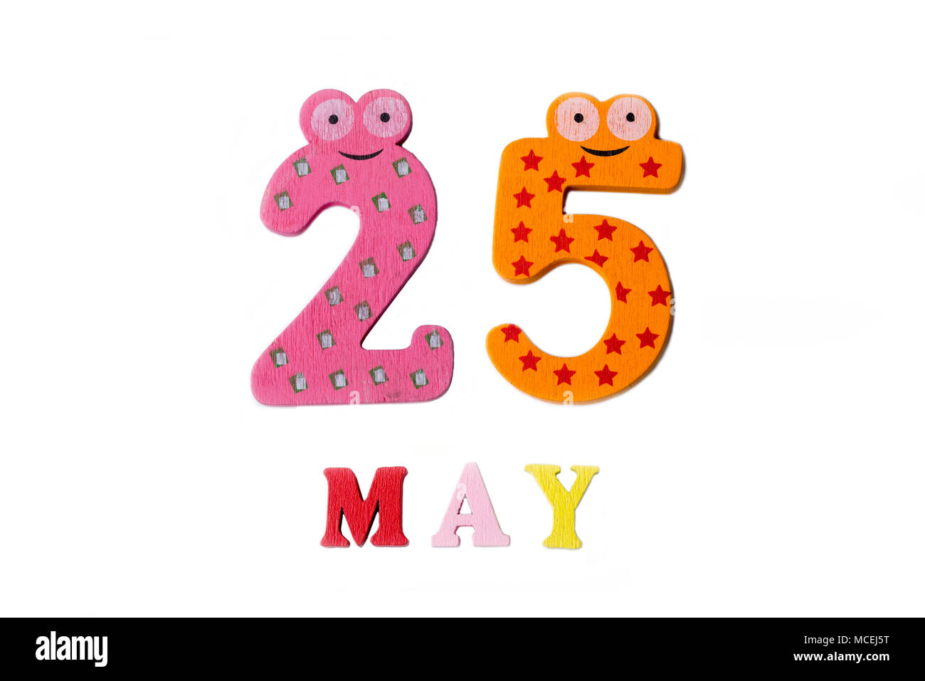 Number twenty-five and may word on white background. Calendar Stock ...
