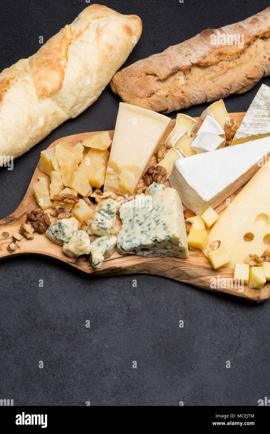 Various types cheese slice baguette hires stock photography and images