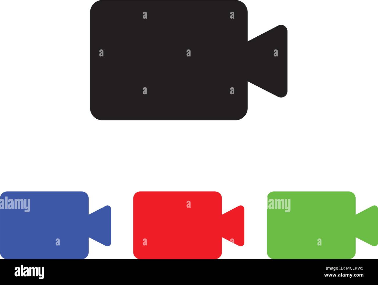 Camcorder icon. Multimedia icon. Glyph icons set Stock Vector