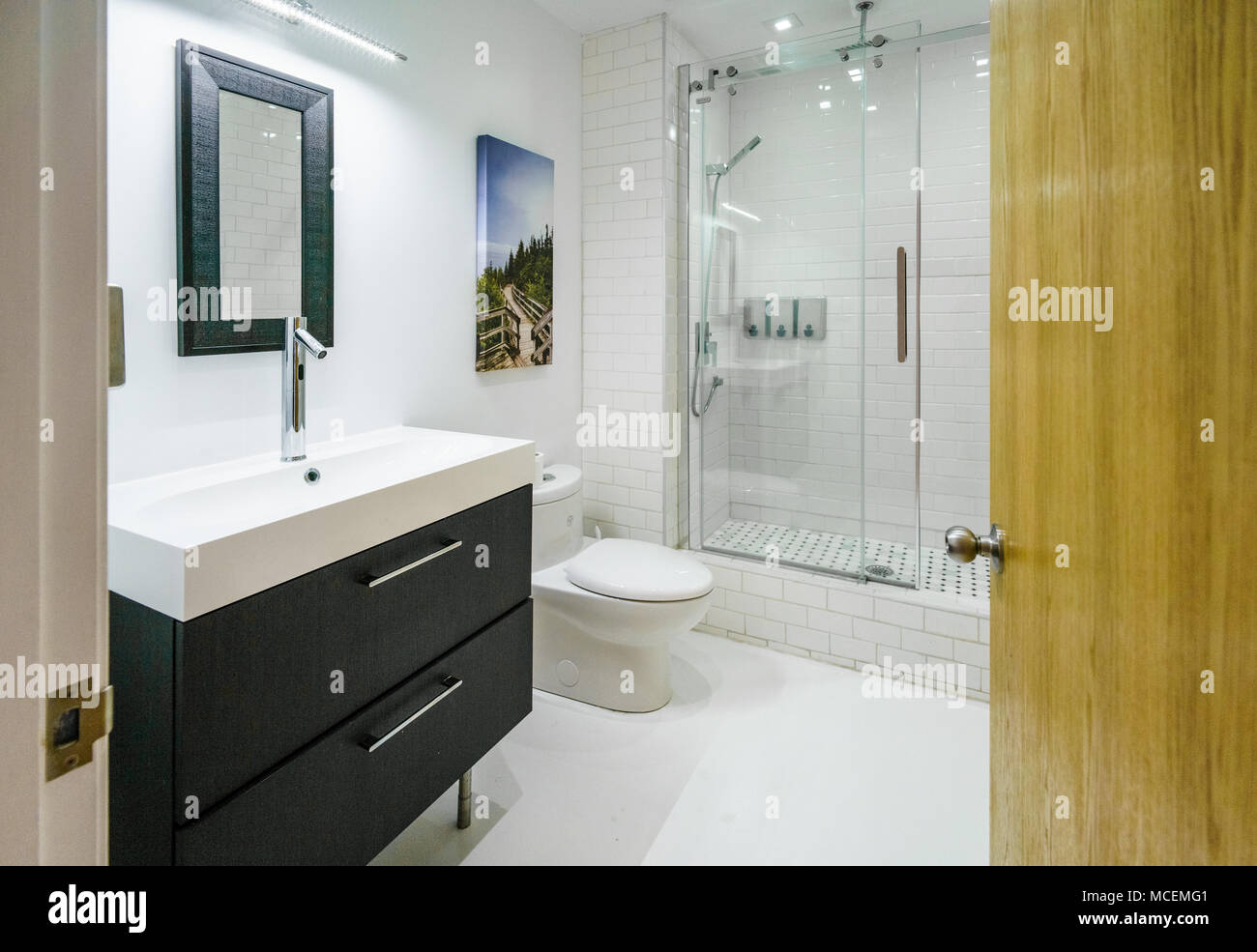 Interior of modern luxury bathroom Stock Photo