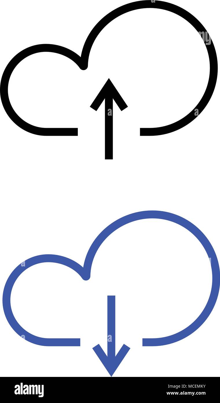 cloud line icon, outline and solid vector illustration Stock Vector