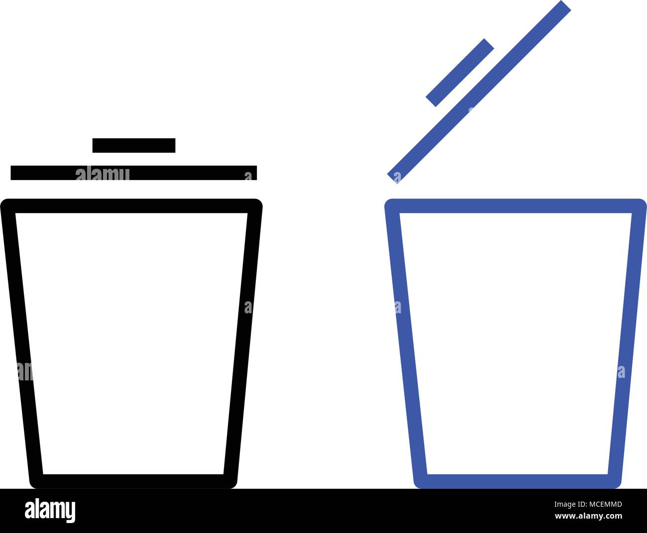 Bin icon set. vector illustration. web icon Stock Vector
