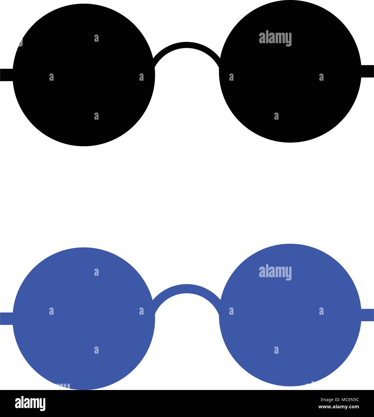 glasses flat icon. vector illustration. Black and Blue color Stock ...