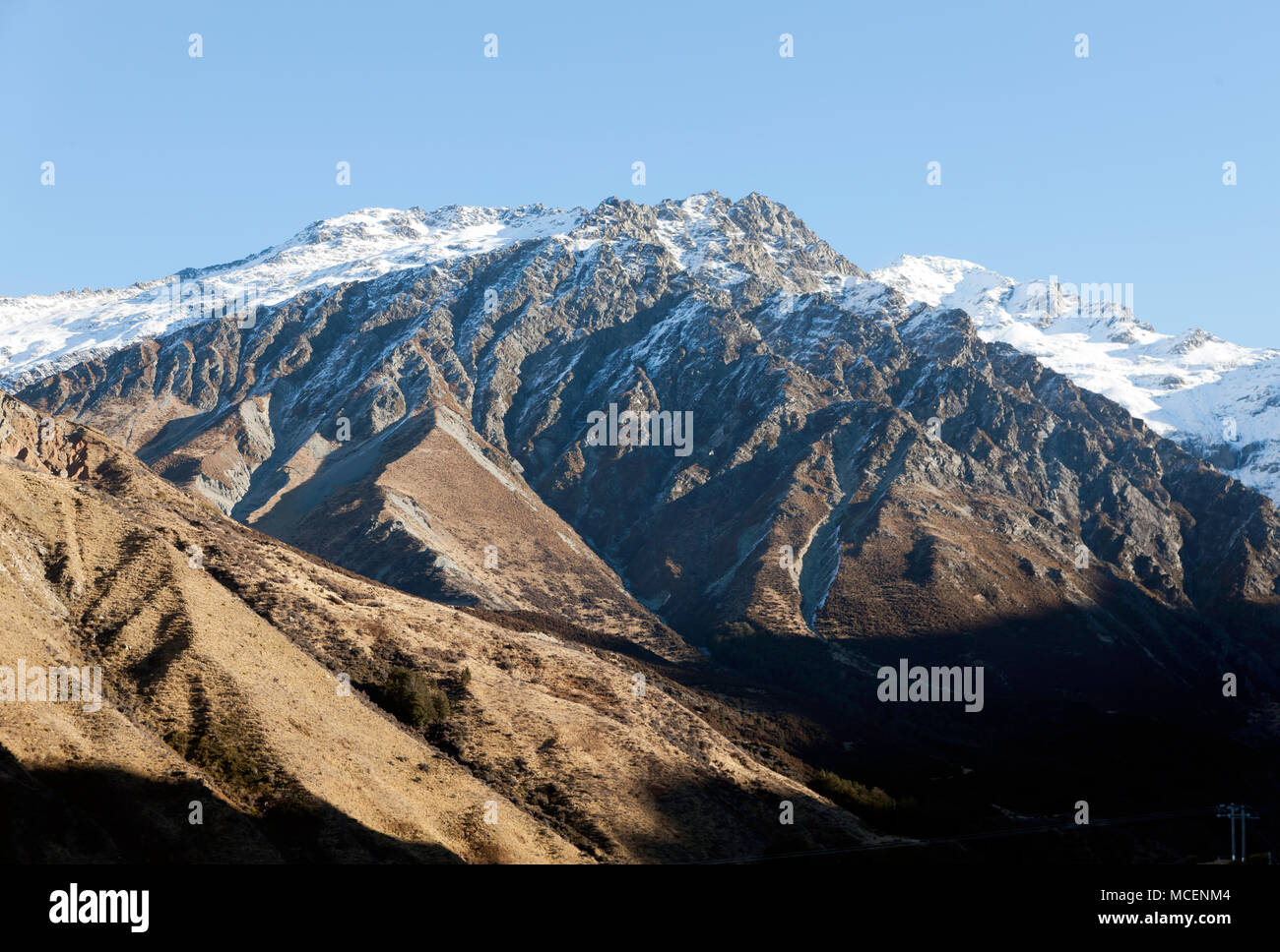 View inside the Aoraki/Mount Cook National Park, from  State Highway 80, close to Mount Cook Village Stock Photo