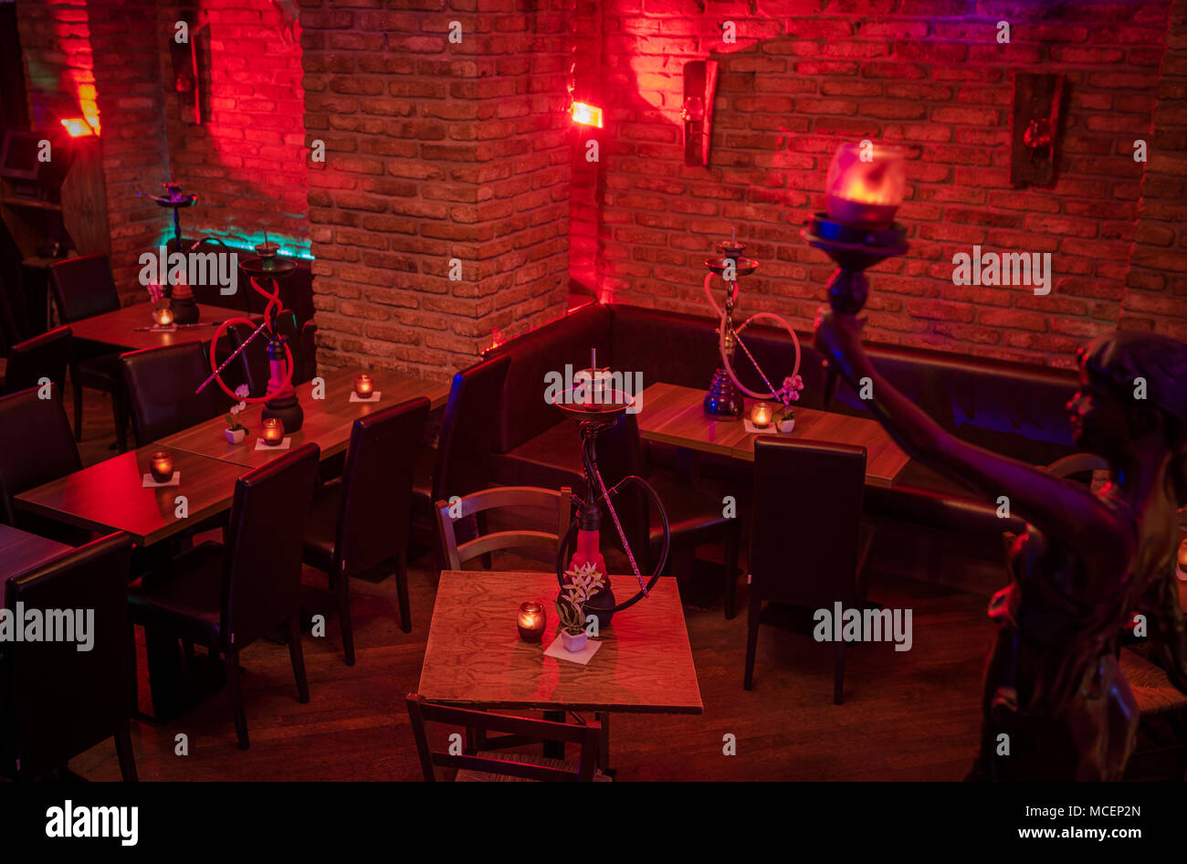 Shisha Hookah Pipes in a Lounge Bar Stock Photo Alamy