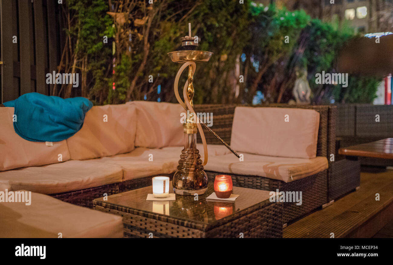 Shisha Hookah Pipes in a Lounge Bar Stock Photo Alamy