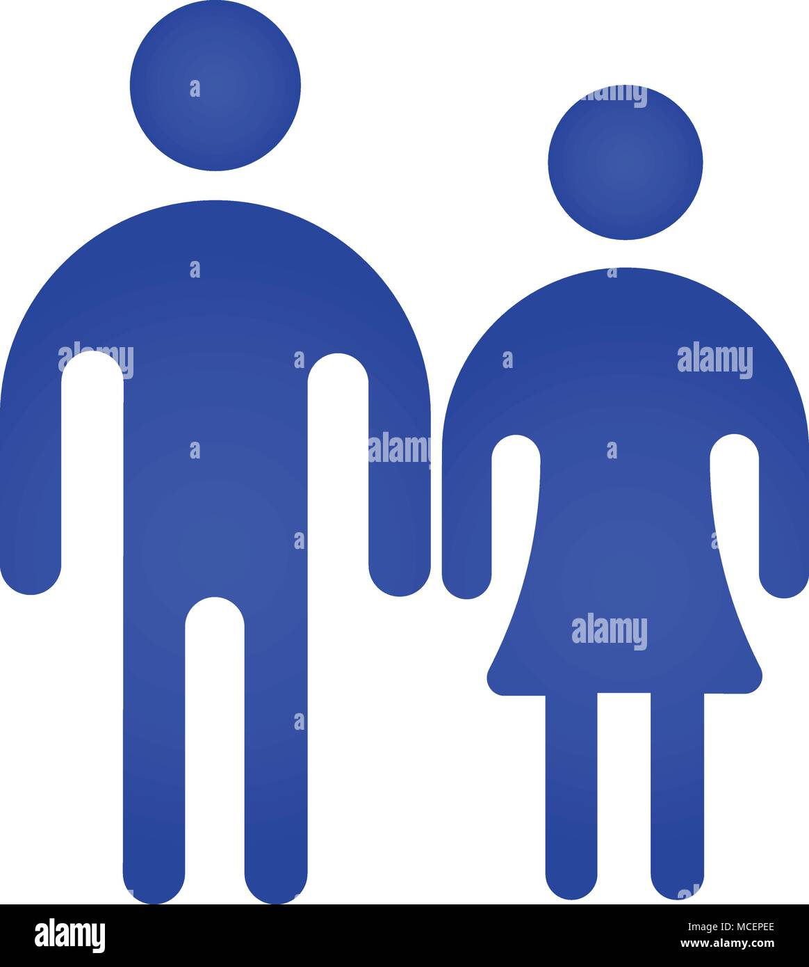 Man and Woman Icon on white background. Vector illustration Stock ...