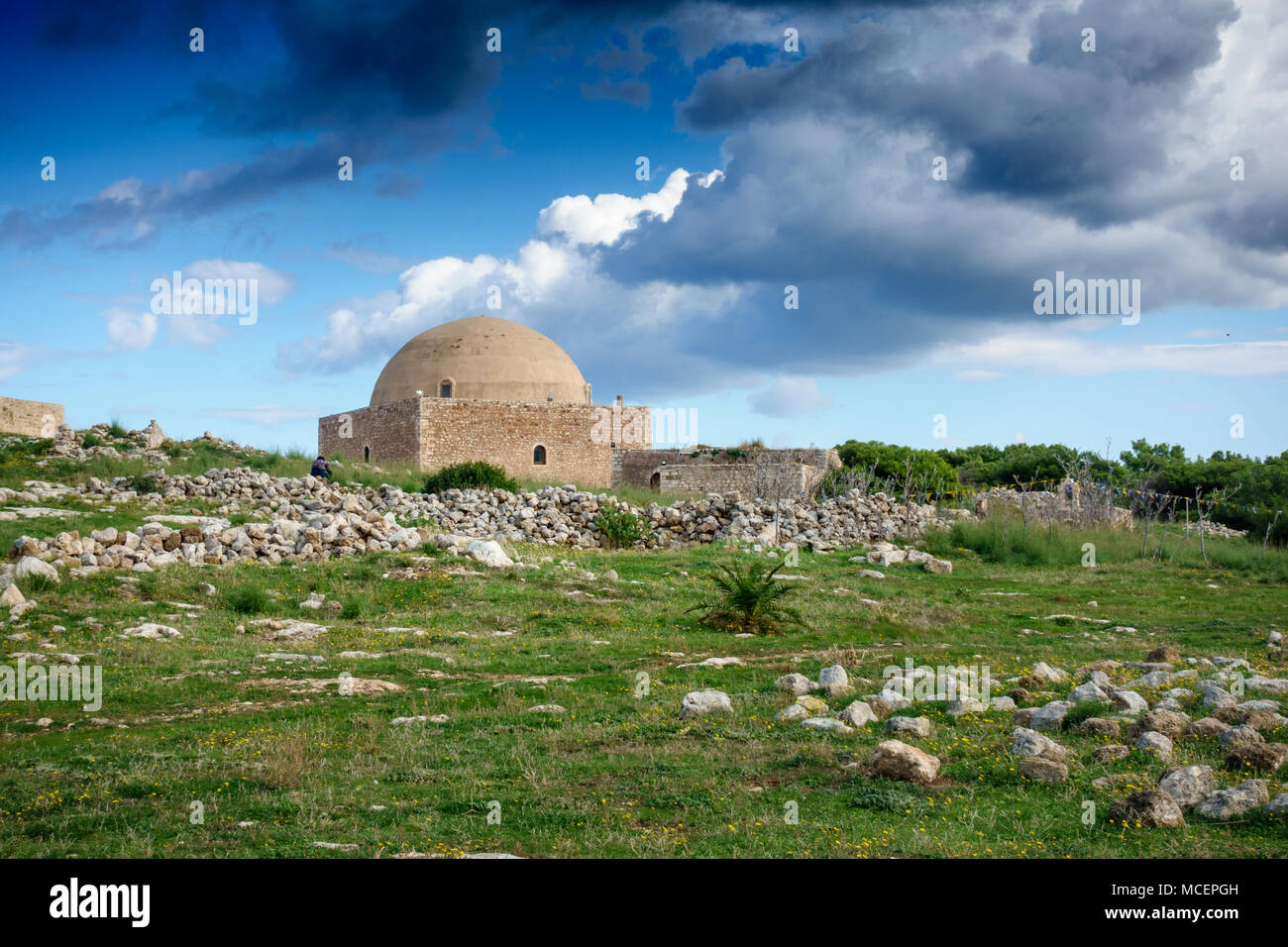 Sultan Ibrahim Mosque in Fortezza, Rethymno, Crete, Greece Stock Photo