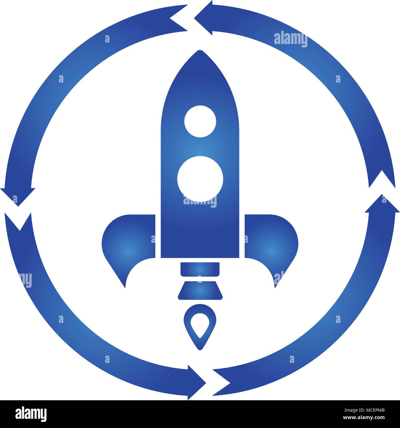 Rocket turn icon. vector illustration. flat style Stock Vector