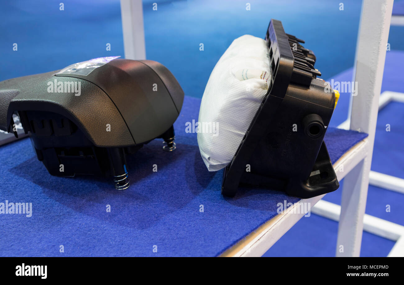 Inside airbag parts for vehicle ; before assembly Stock Photo Alamy