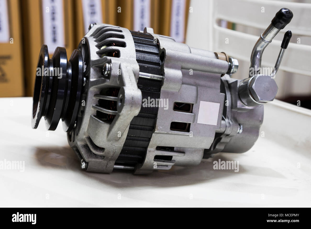 An alternator of engine for generate electric Stock Photo Alamy