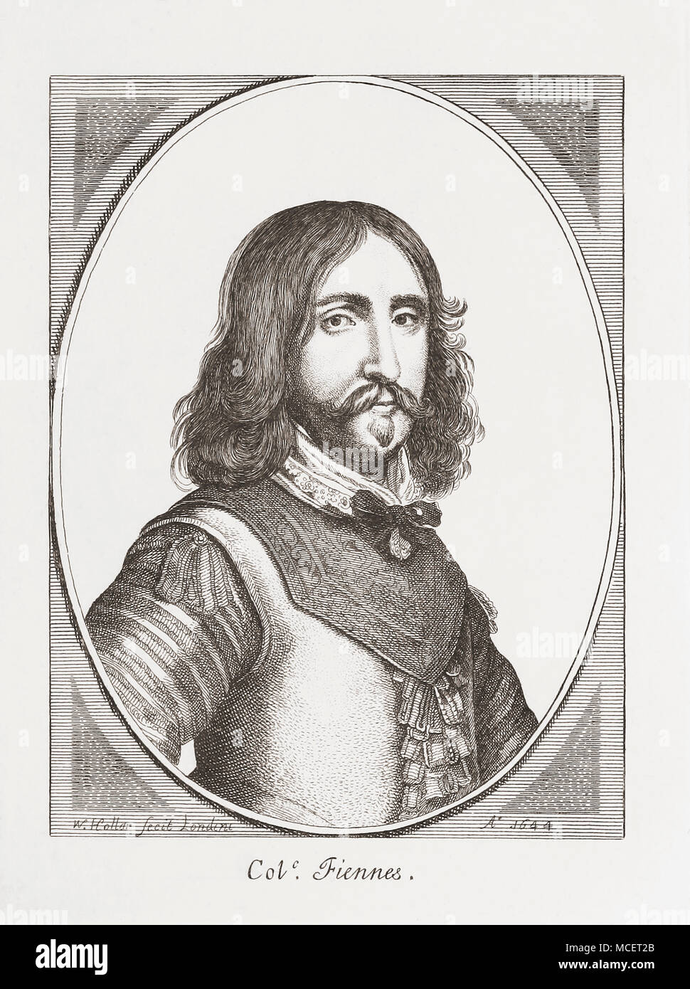 Nathaniel Fiennes, 1610-1669.  English politician. Colonel in Parliamentary Army during English Civil War. From Woodburn’s Gallery of Rare Portraits, published 1816. Stock Photo