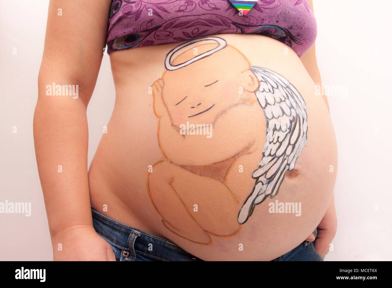 Nice Pregnant Belly Paint Stock Photos Nice Pregnant Belly Paint