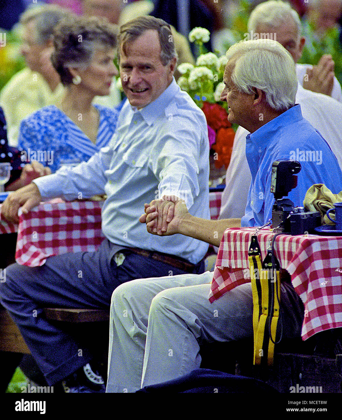 george w bush barbecueing with a jewish man