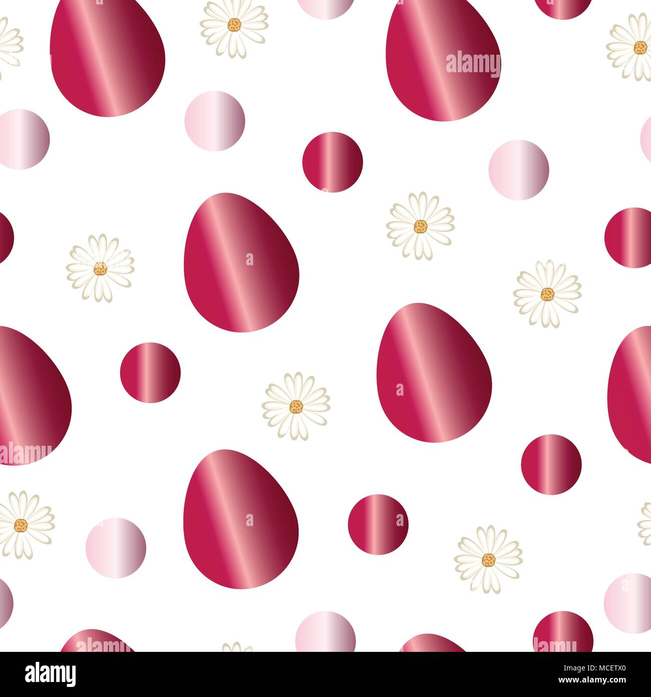 seamless tileable pattern with Easter eggs and daisy flowers Stock ...