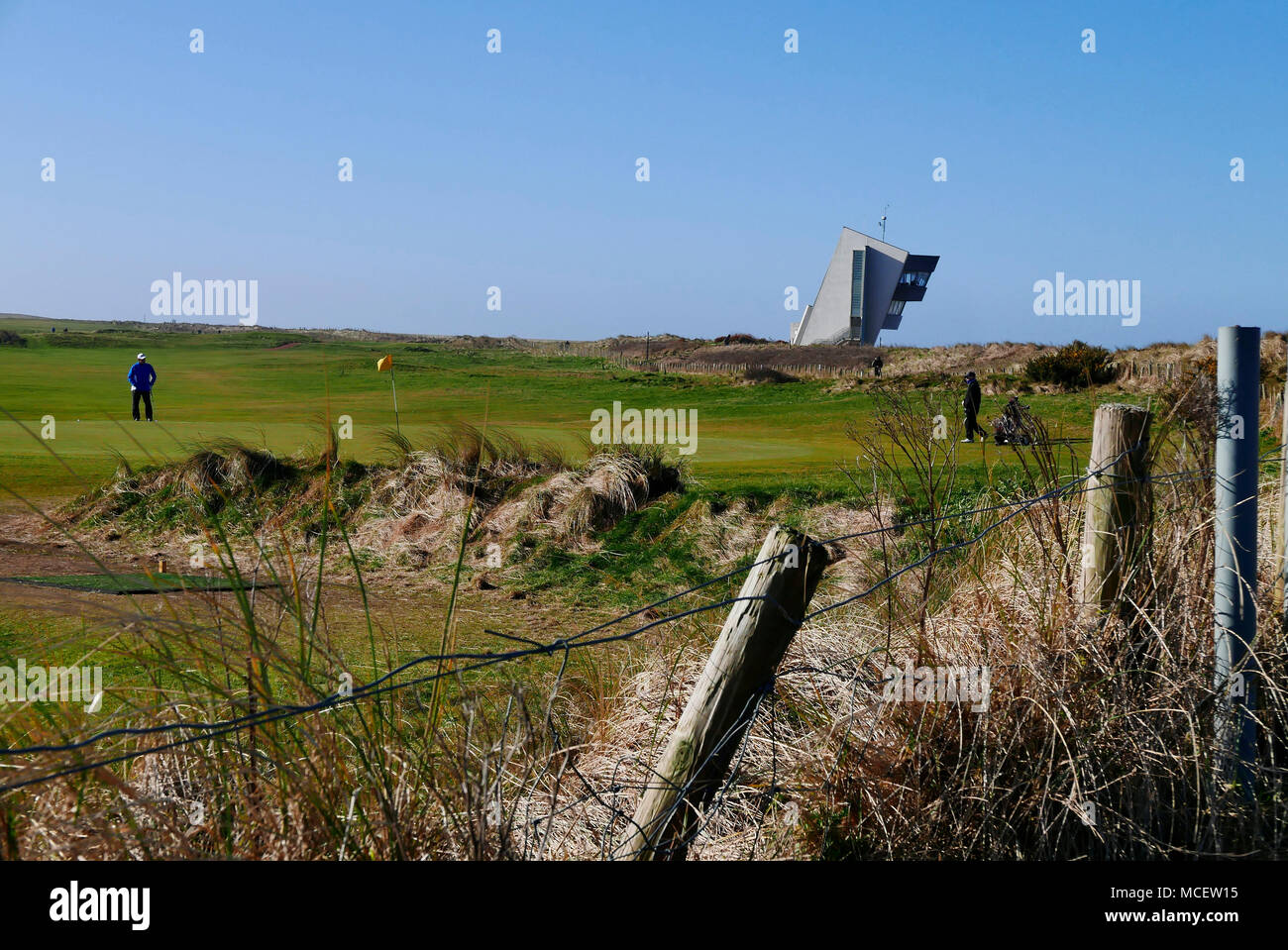 Fleetwood golf course and the angled marine observation tower