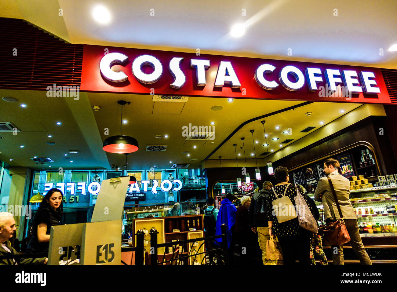 Costa Coffee shop Prague Czech Republic Stock Photo