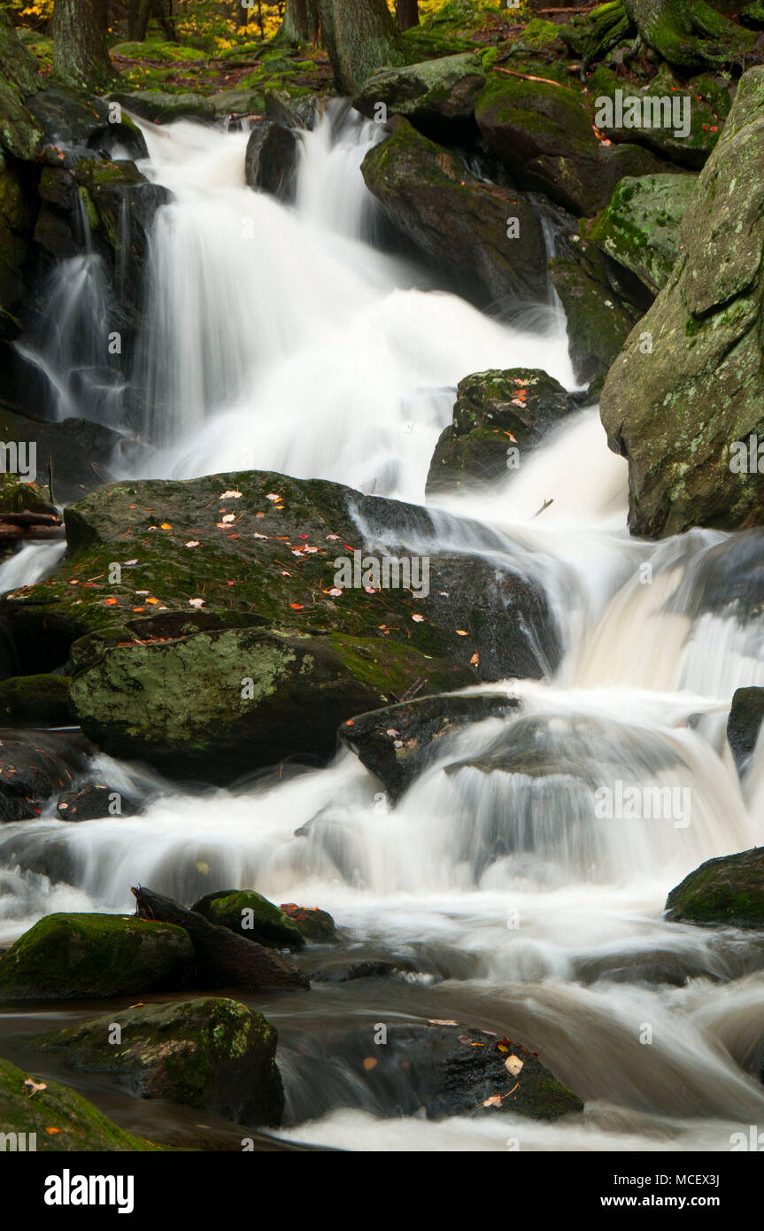 Buttermilk Falls, Buttermilk Falls Preserve, Connecticut Stock Photo
