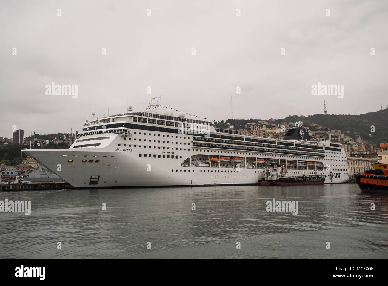 MSC Opera Cruise Ship in genoa Italy Stock Photo