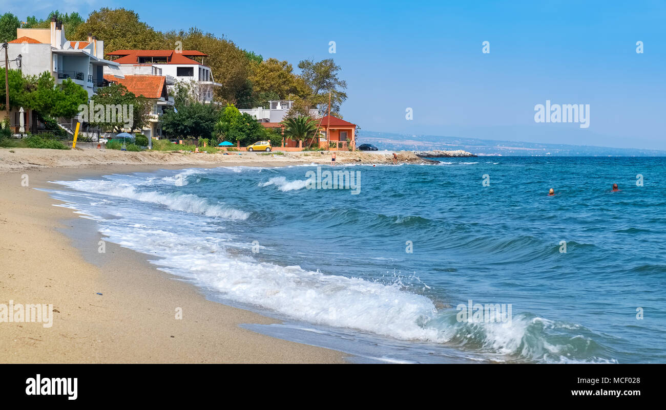 Sand beach in Platamonas. Pieria, Central Macedonia, Greece, Europe Stock  Photo - Alamy