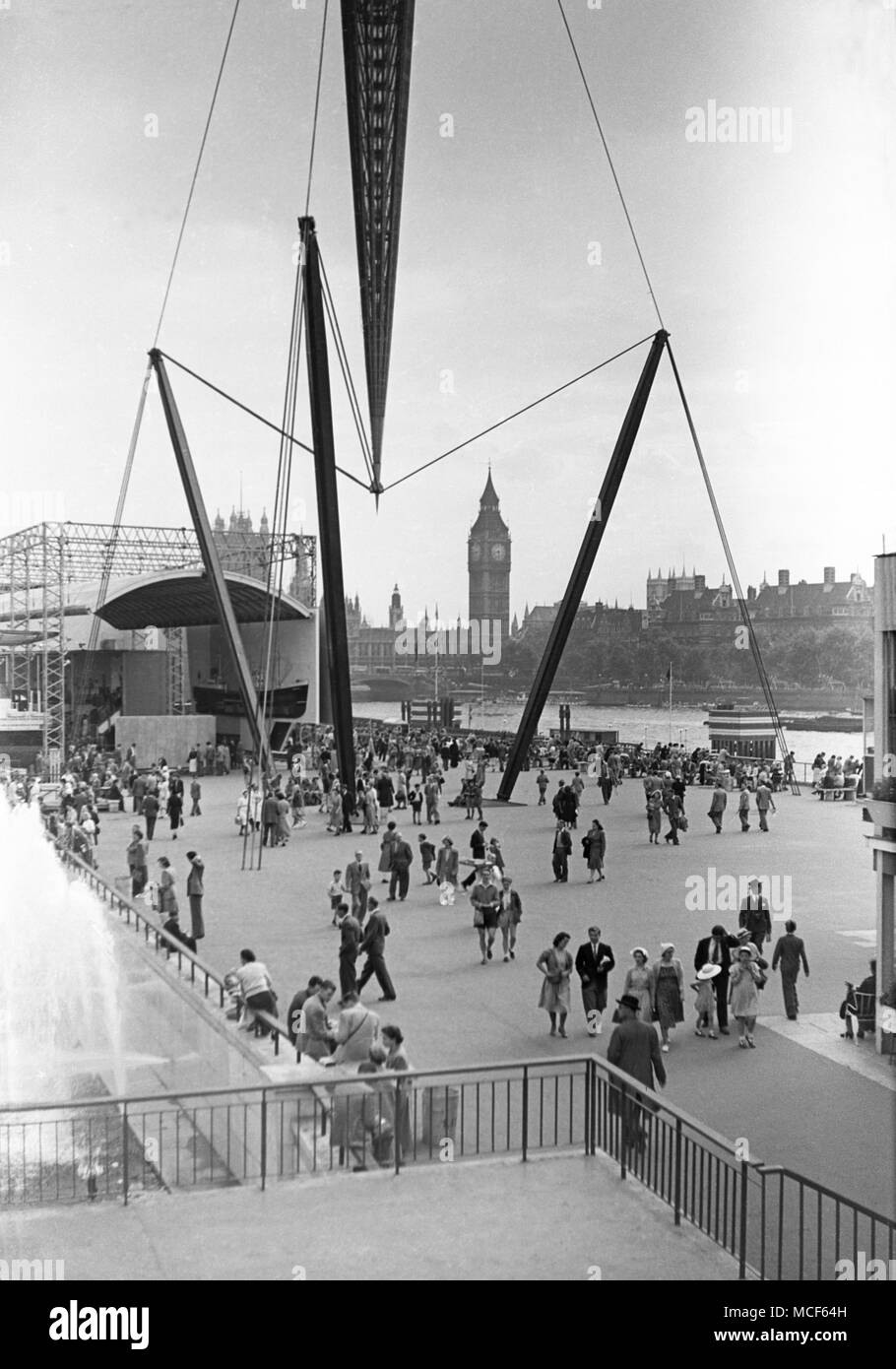 Base of the Skylon, Festival of Britain, London, 1951 Stock Photo