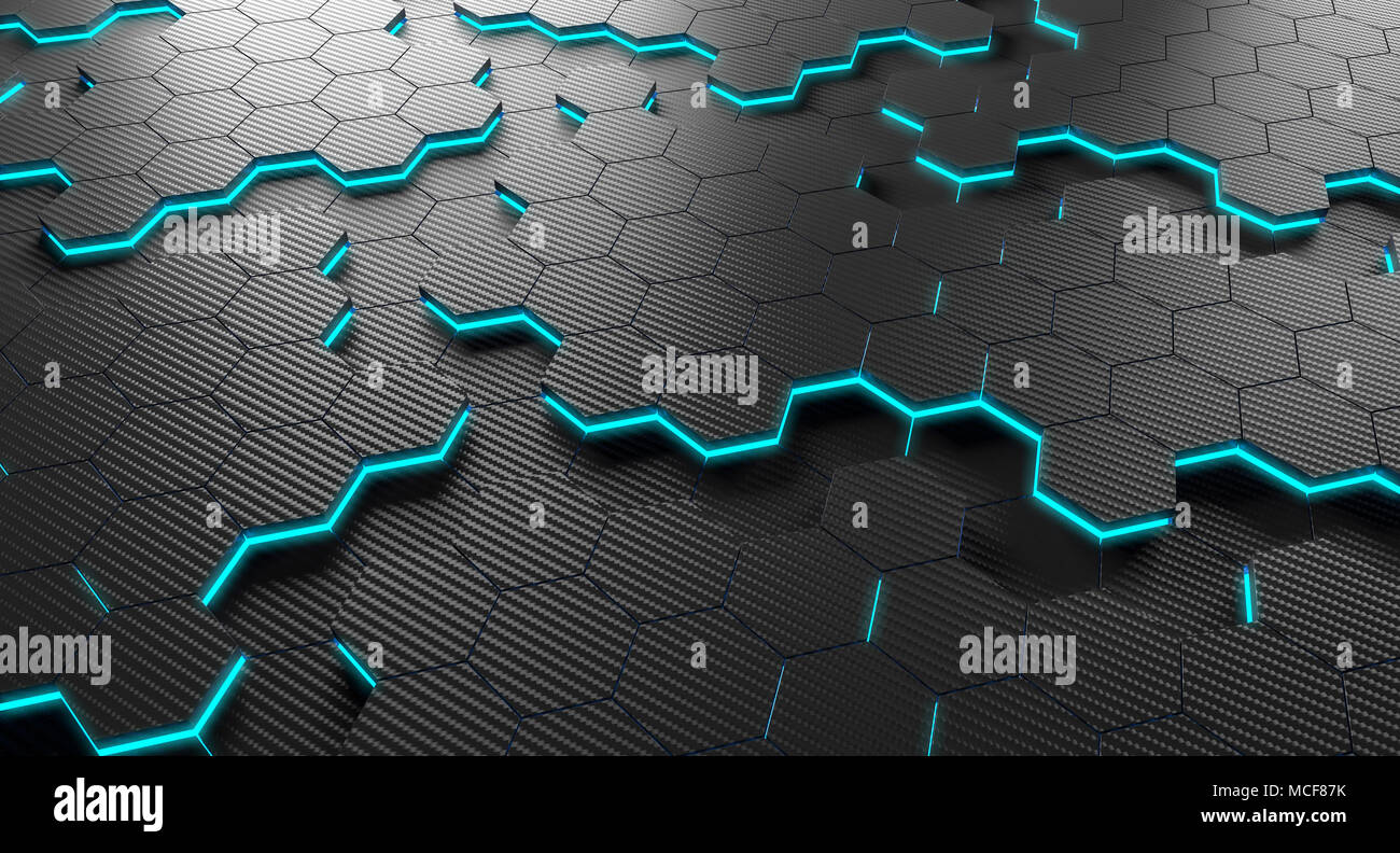carbon fiber hexagon patter background 3d rendering image Stock Photo ...