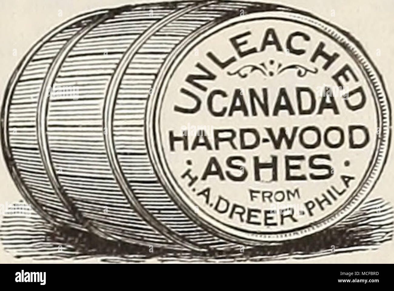 . Canada Hard-wood Ashes. Indispensable as a lawn dressing, or to apply to or- chards. They should be ap- plied late in fall or early in spring, so that the rains and snows may leach the ashes and carry the elements down to the roots of grass or trees. Our ashes are screened and are in proper condition for immediate use. Apply at the rate of 1000 to 1500 lbs. per acre. 50 lbs. $1.00; per bbl. $2.50; ton $18.00. Clay's Fertilizer. This valuable imported manure is especially recommended to all who grow either fruit, flowers or vegetables, and wish to bring them to the highest perfec- tion. Shoul Stock Photo