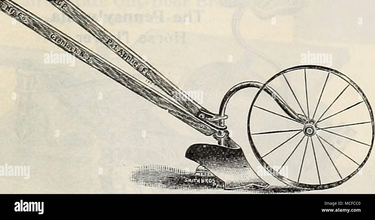 . New Iron Age Double Wheel Hoe. Shown as a Seed Drill. Combined