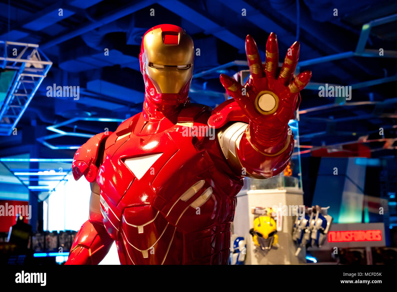 Figure of famous super hero Iron Man in the shop. Iron Man is a fictional  superhero in American comic books published by Marvel Comics Stock Photo -  Alamy