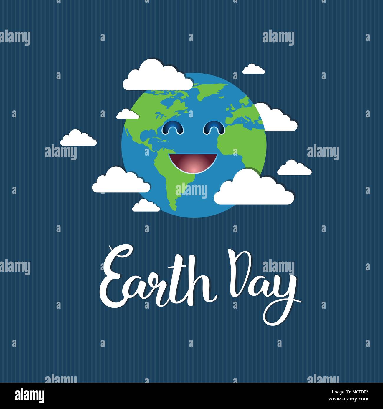 Cute Earth Day Greeting Card Save Planet Event Concept Vector ...