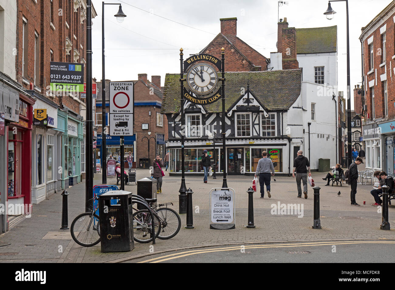 Wellington Town Centre, now part of Telford, Shropshire, England Stock